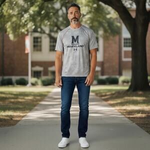 Under Armour Maryland Terrapins Performance T Shirt Gray Red Mens XL